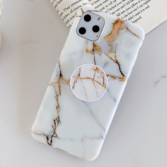 iPhone 12 Case Marble iPhone 12 Pro Case Cute Marble & Holder - Picture 1 of 6